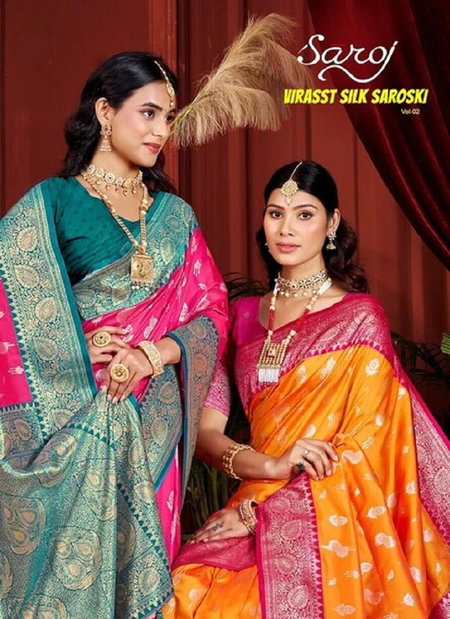 Virasat Silk Saroski Vol 2 By Saroj Traditional Silk Saree Wholesale Clothing Distributors In India